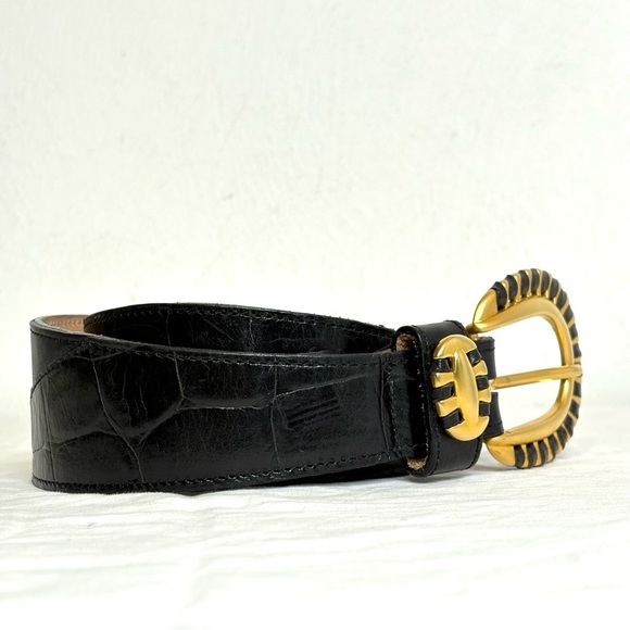 STREETS AHEAD Artisan Leather Belt Smooth & Croc Embossed Leather Made in USA - Picture 2 of 14
